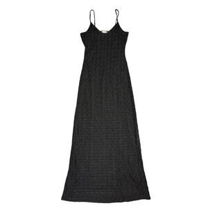 Vintage Rhapsody Womens Size L Black Long Knit Textured Dress